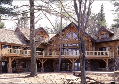 Luxury Log Home Exterior Deck Anderson Hammack Home Construction