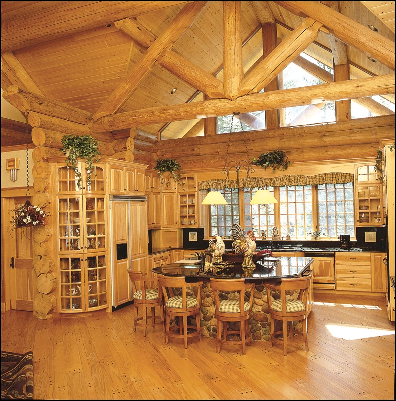 Luxury Log Home Kitchen