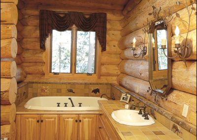 Luxury Log Home Master Bathroom Anderson Hammack Construction