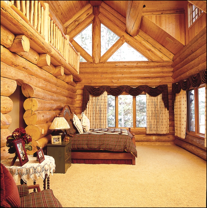 Luxury Log Home Master Bedroom building a custom home anderson hammack