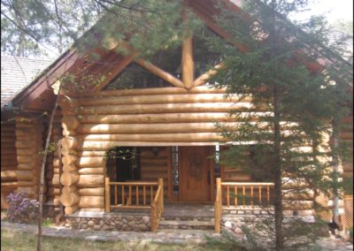 Luxury Log Home Porch Home construction company