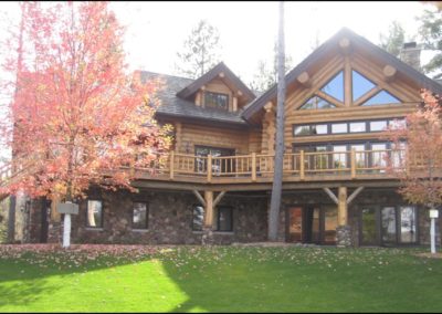 Luxury Log Home Wrap Around Deck luxury home builder