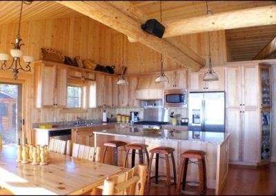 North Shore Log Home Kitchen Anderson Hammack Luxury Builder