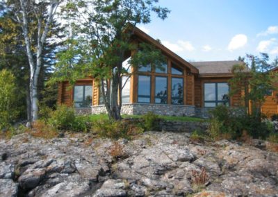 North Shore Log Home Windows Anderson and Hammack Construction Luxury