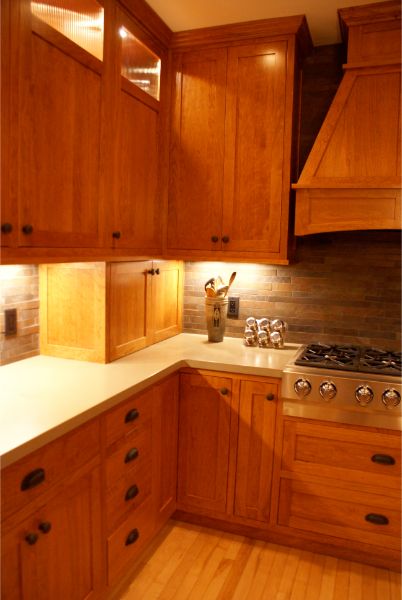 Beautiful Custom Wood Kitchen Cabinets With Black Hardware
