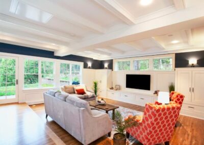 Clean Living Room With Built In Cabinets