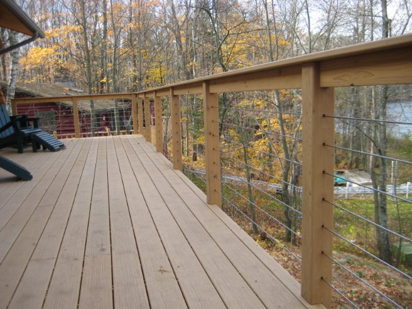 Composite Deck Project With View Through Railing