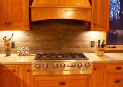 Custom Craftsmen Wood Stove Vent Kitchen