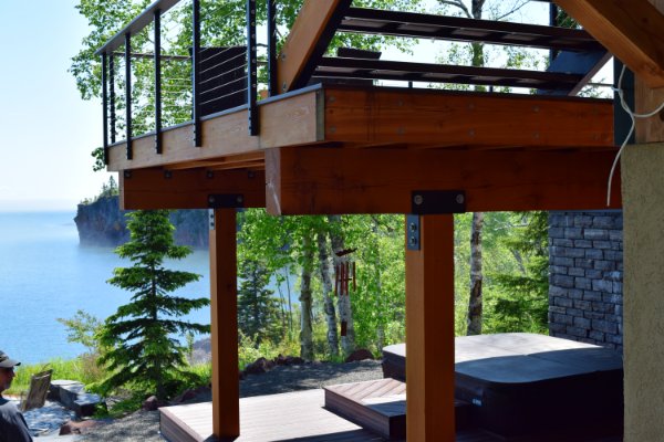Hardwood Deck Overlooking Lake Superior