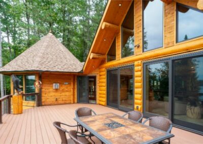 Massive Log Home Composite Deck