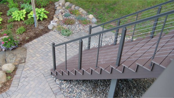 New Deck Stairs With Modern Rail