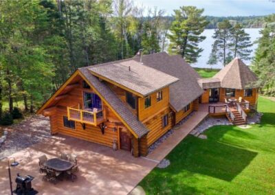 Northern Log Cabin On Lake
