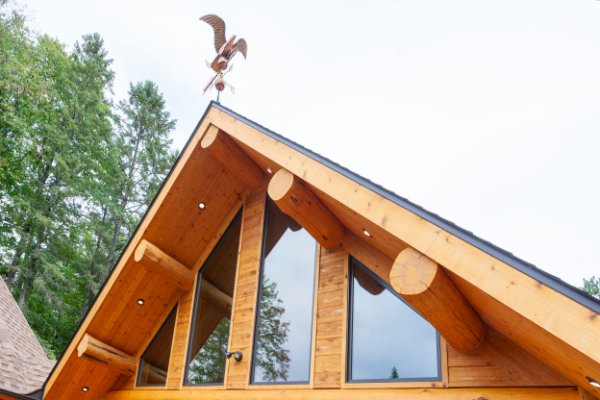 Timber Frame Log Cabin Roof Line Straight